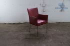 Plantagie | Vergaderstoel | Tweedehands | Leder | Bordeaux rood | RVS frame |  VS346